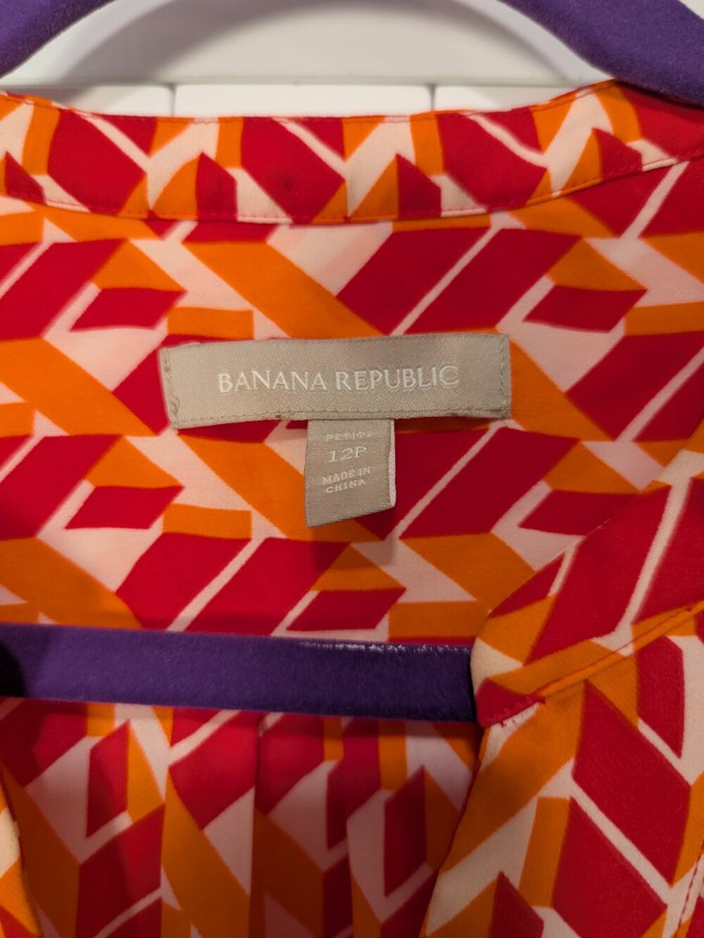 Banana Republic Geometric Print Dress | Effortless Summer | Sz 12P - Picture 5 of 6